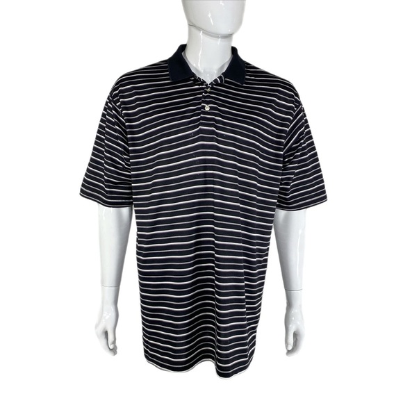 Alan Flusser Men’s Black White Golf Short Sleeve Polo - Picture 1 of 7